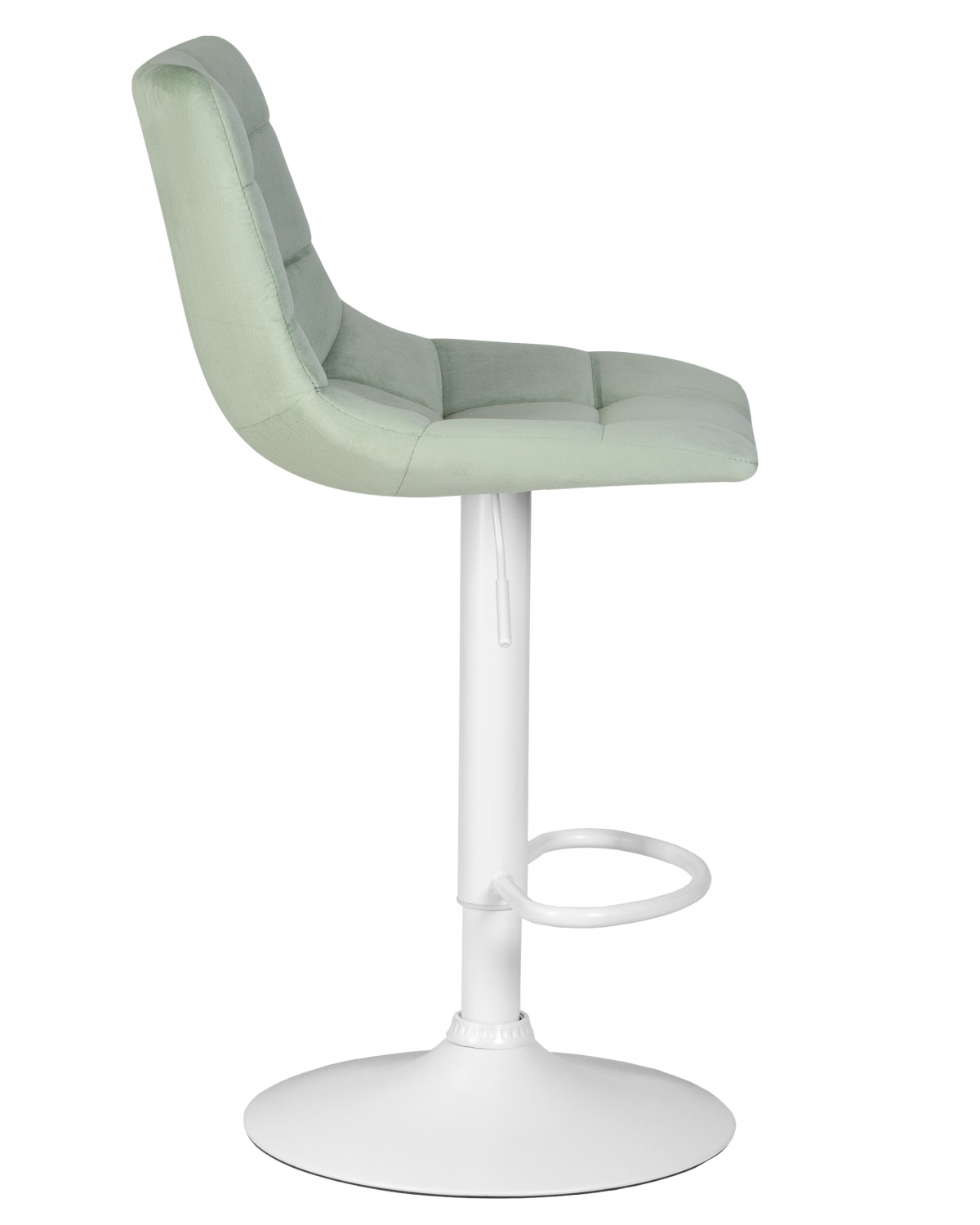 Стул барный DOBRIN TAILOR WHITE, пудрово-мятный велюр (MJ9-87)